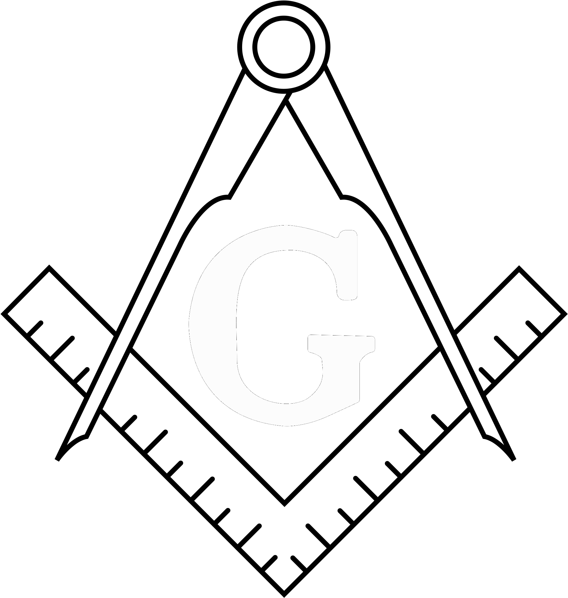 Freemasonry Masonic Lodge Religion Organization Secret - Masonic Square And Compass (2000x2109)