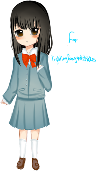 Chibi Sawako By Hannun - Cartoon (343x609)