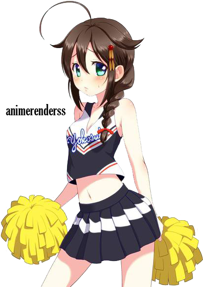28 Collection Of Anime Cheerleader Drawing - Anime Cheerleader Render (444x600)