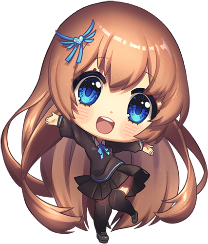 anime chibi girl with brown hair and blue eyes download