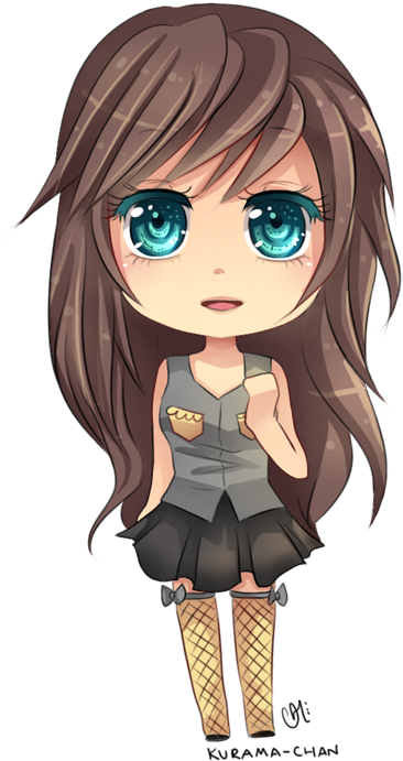 Chibi Comission For Soulia By Kurama Chan - Chibi Girl With Brown Hair And Blue Eyes (424x774)