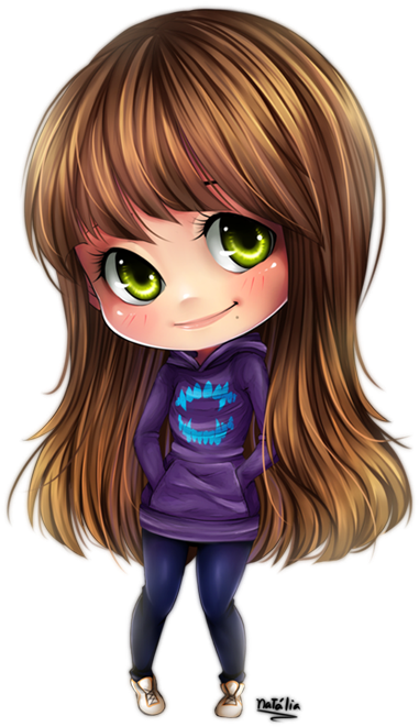 Smile By Nataliadsw - Girl With Big Eyes Clipart (550x727)