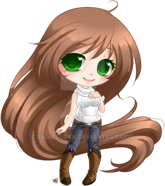 Commission By Raineseryn - Girl With Dog Anime (600x692)