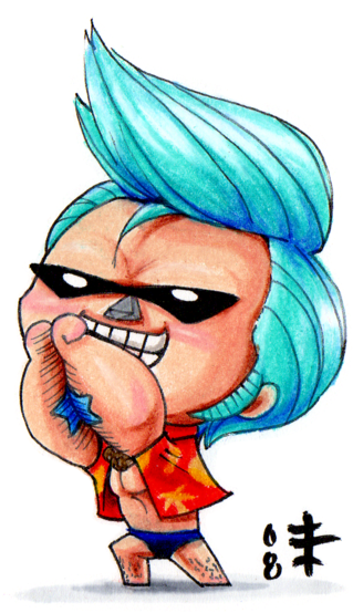 Cyborg Pirate Franky Sticker By Exeivier On Deviantart - One Piece Franky Chibi (400x643)