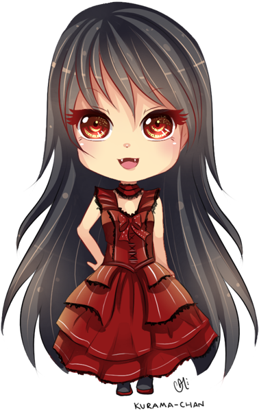 Hair - Anime Chibi Vampire Girl (442x678)