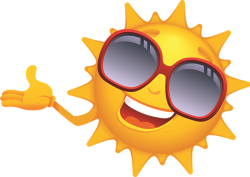 Summer Sun - Clip Art Sunglasses Sun (500x354)