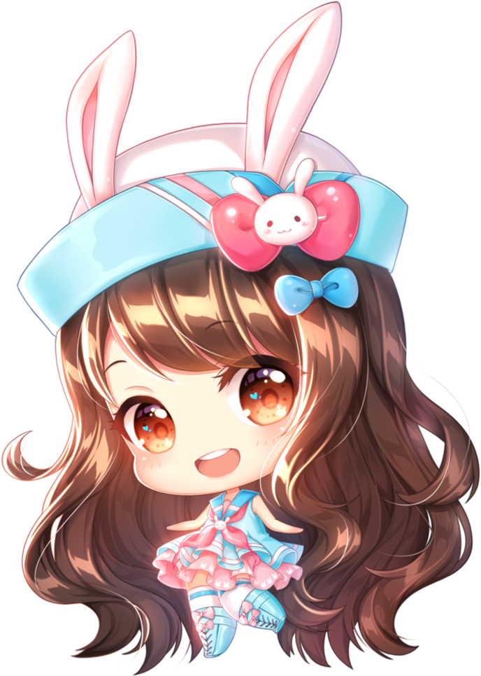 Normal Chibi Commission For I'm Sorry, It Took A Little - Chibi Anime Long Hair (782x1022)