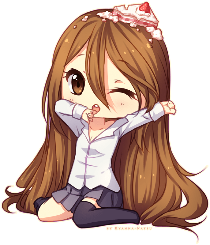 Cute Brown Hair Chibi Girl (686x800)