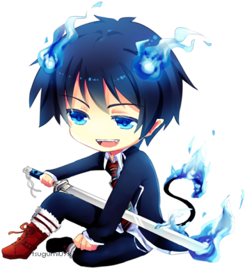 Aneclipseatdusk ✩ Thanks You Very So Much - Blue Haired Chibi Boy (400x399)