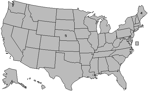 Secretary Of State John Sherman /civil Service Commissioner - United States Map With Numbers On It Blank (506x313)