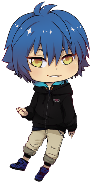 Anime Boy With Blue Hair Download - Anime Chibi Jacket (379x600)