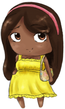 Girl Cartoon With Brown Hair Another Id By Anime Chibi - Anime Chibi Girl (300x450)