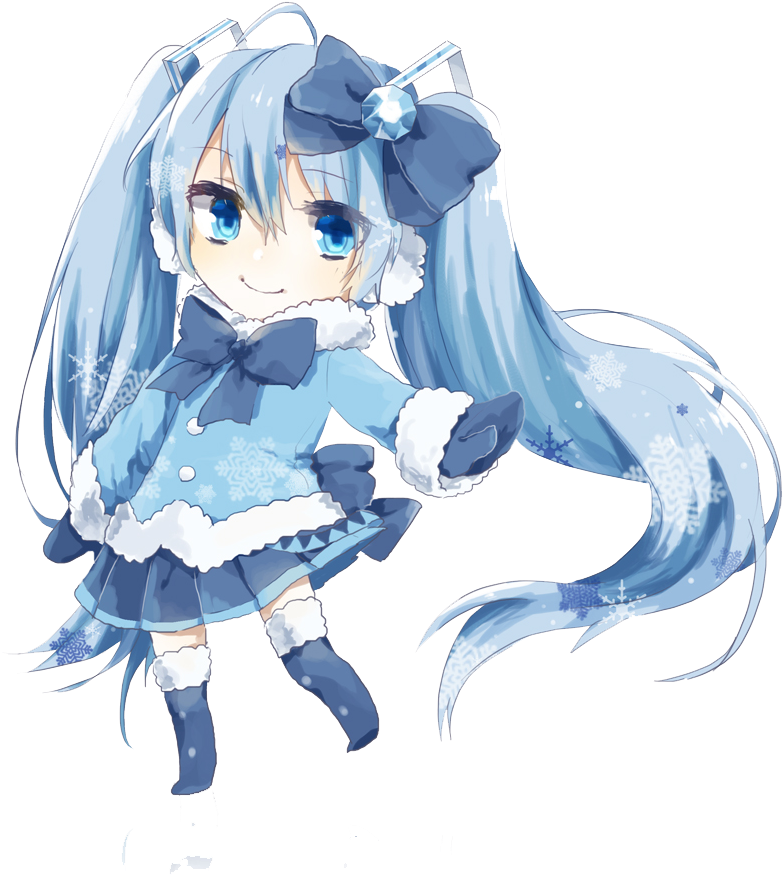Chibi Snow Miku Render By Orihimeyuuka - Snow Miku Chibi Png (900x934)