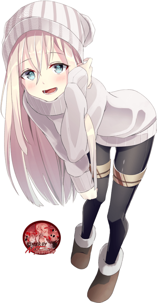 Winter Anime Girl Png (600x1059)