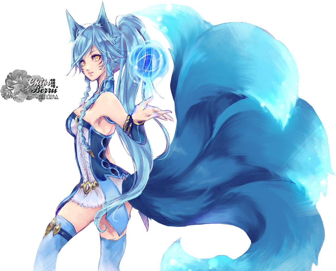 Znalezione Obrazy Dla Zapytania Blue Fox Anime - Nine Tailed Fox Fanart (1300x1000)