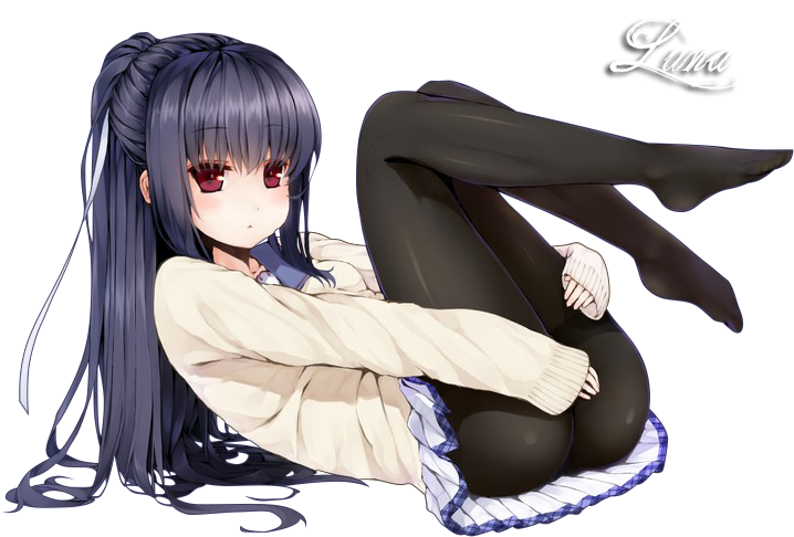 Blue Hair Girl Render By Lunikat - Three-dimensional Space (850x626)