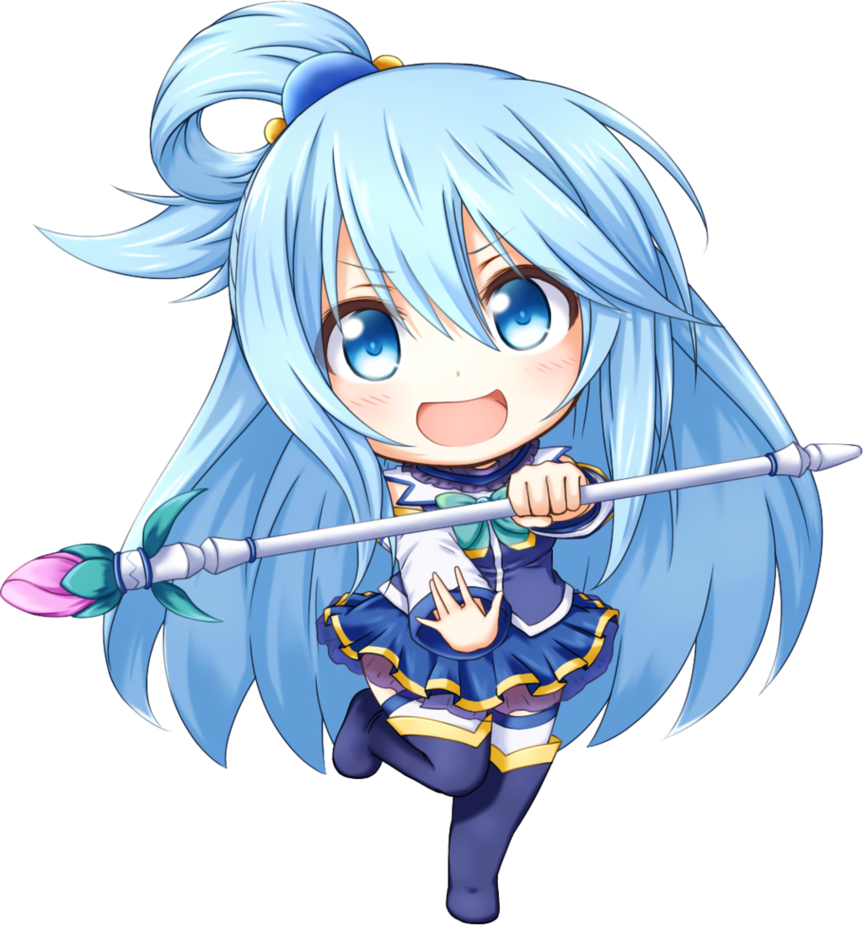 Aqua Chibi - Konosuba Aqua Chibi Png (863x925)
