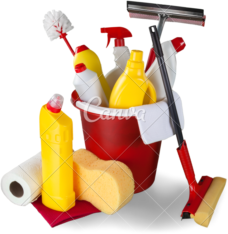 House Cleaning - Cleaning Products Clipart (744x800)
