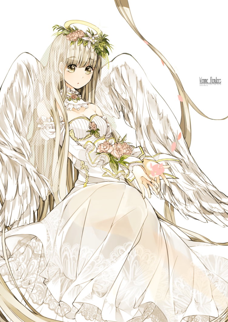 Free Dark Angel Anime Girl Drawing - Anime Angel Girl Render (752x1062)