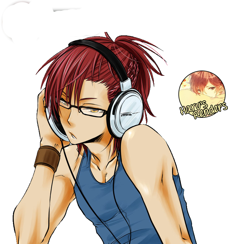 Anime Boy Render By Harurenders On Deviantart Rh Deviantart - Anime Guy With Red Hair And Headphones (785x785)
