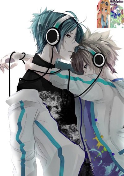 Two Boys Couple Render By Rinflakychan - Anime Boys Couple Yaoi (400x567)