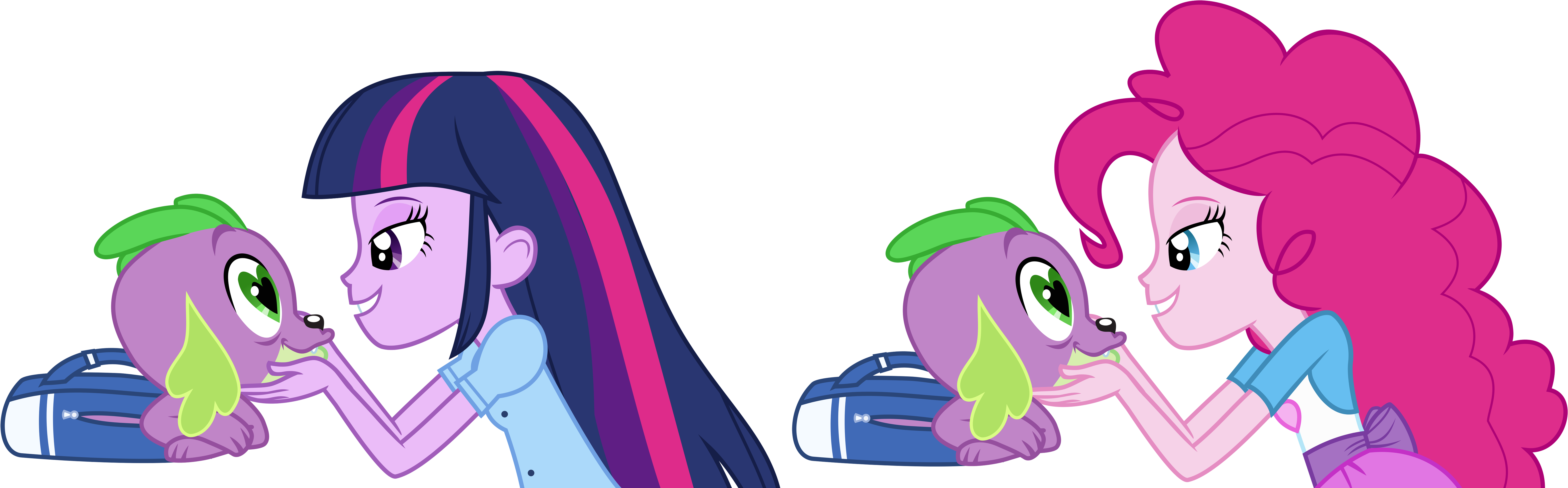 Spike Gets All The Equestria Girls - Twilight And Spike Equestria Girls (7075x2214)