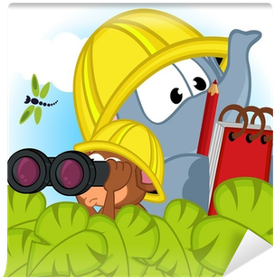 Elephant And Mouse Explorer - Vector Graphics (400x400)