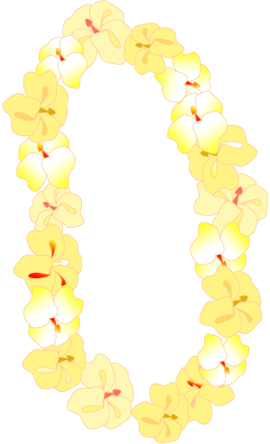 Hawaiian Flower Lei Greetings - Hawaiian Luau Necklace Vector (300x493)
