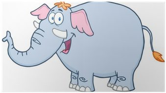 Happy Elephant Cartoon Mascot Character Poster • Pixers® - Cartoon Happy Elephant (400x400)