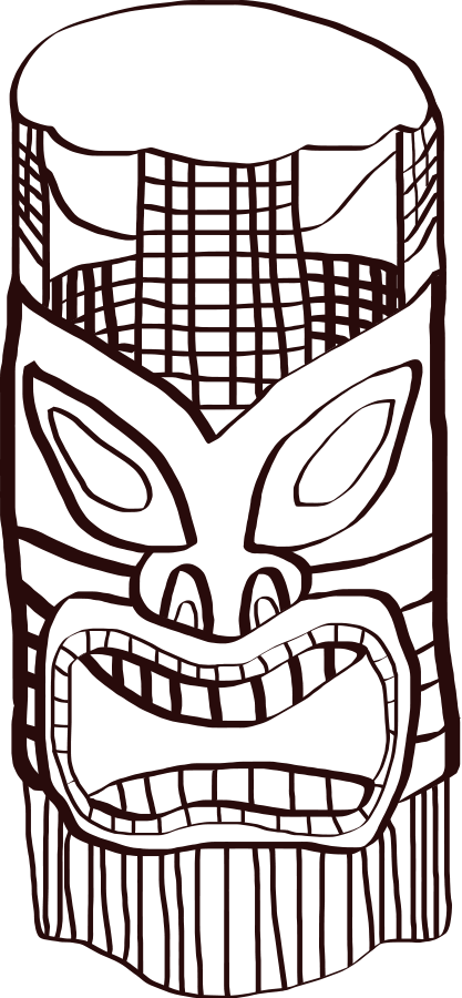 This Free Clip Arts Design Of Tiki Png - Tiki Man Coloring Page (417x900)