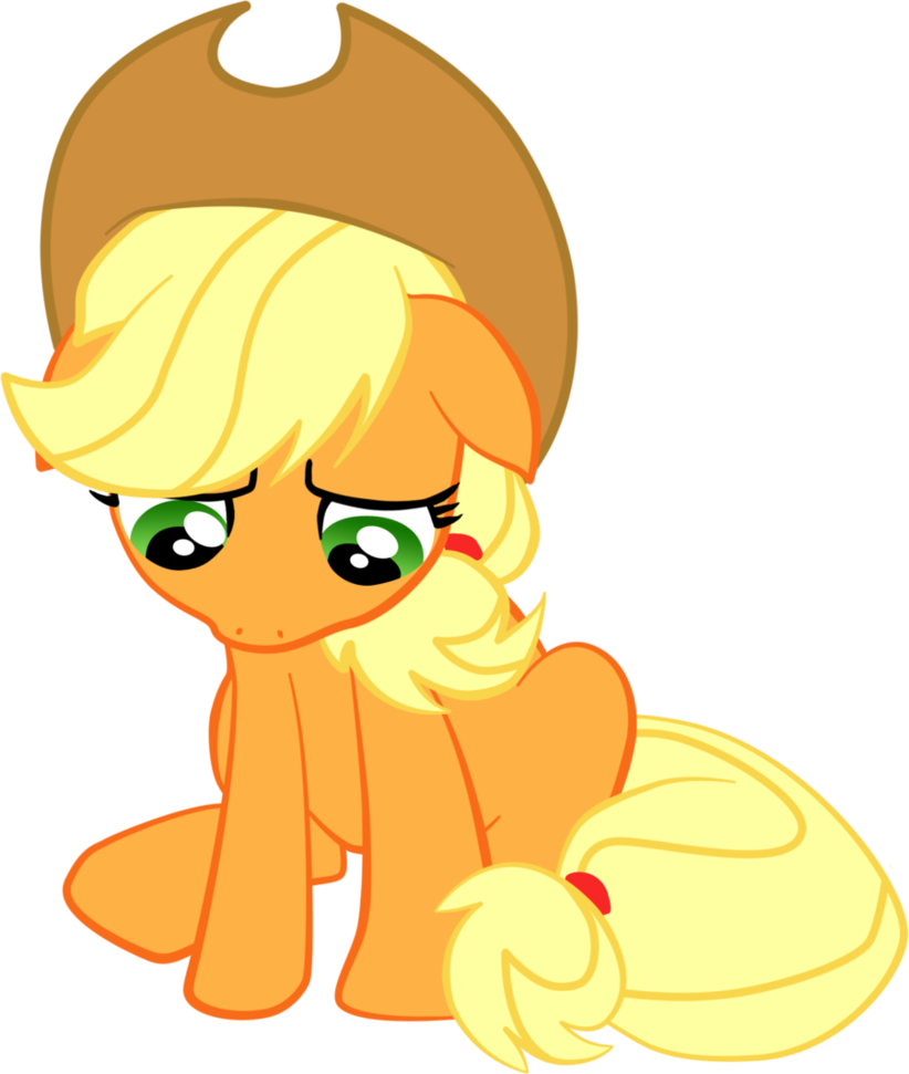 Applejack Crying Vector For Kids - Applejack Sad (822x971)
