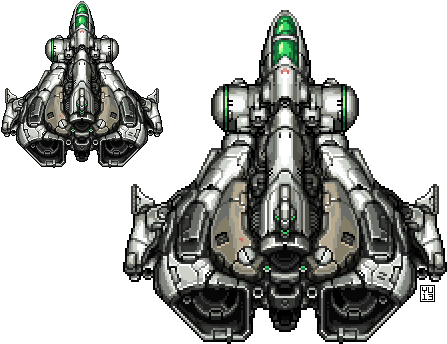 Pixel Spaceship - Pixel Art Spaceship (500x400)