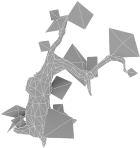 Low Poly Dead Tree Pack - Origami Paper (400x400)