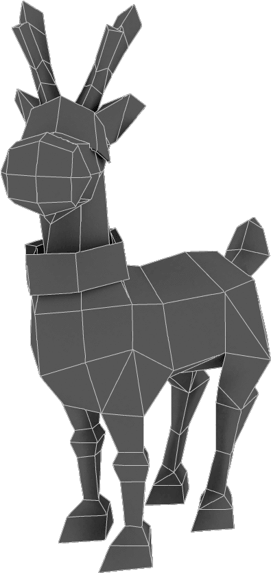 Low Poly Rudolph - Reindeer (1024x1024)