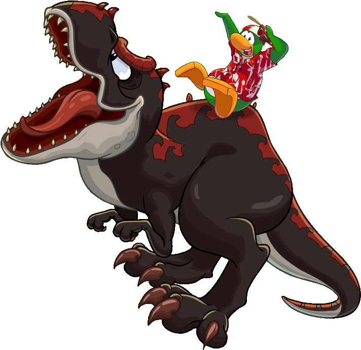 Sl Prehistoric Rookie On Dino - Club Penguin Rookie 2014 (757x697)