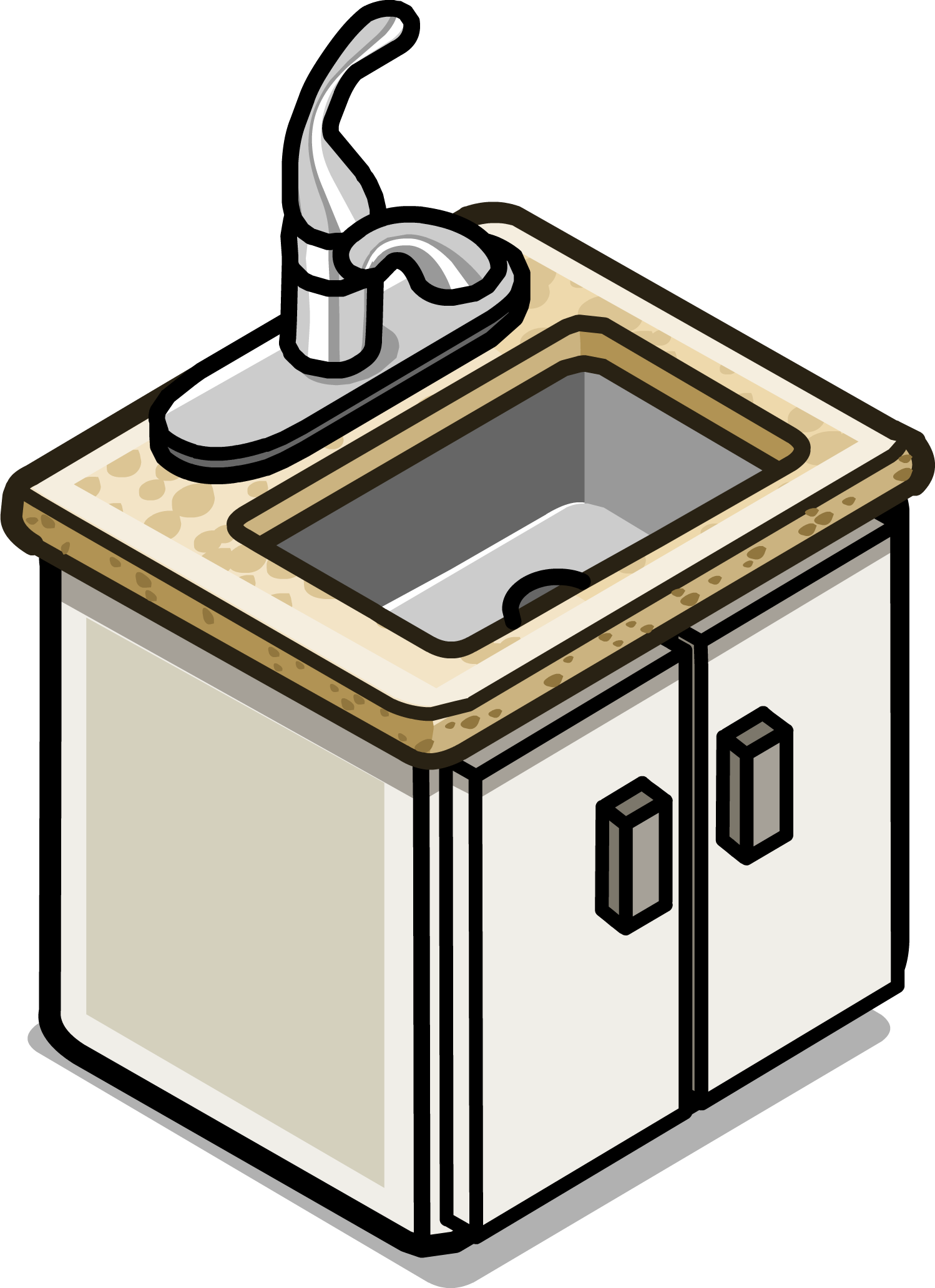 Granite Sink Sprite 001 - Club Penguin Granite Kitchen (1498x2064)