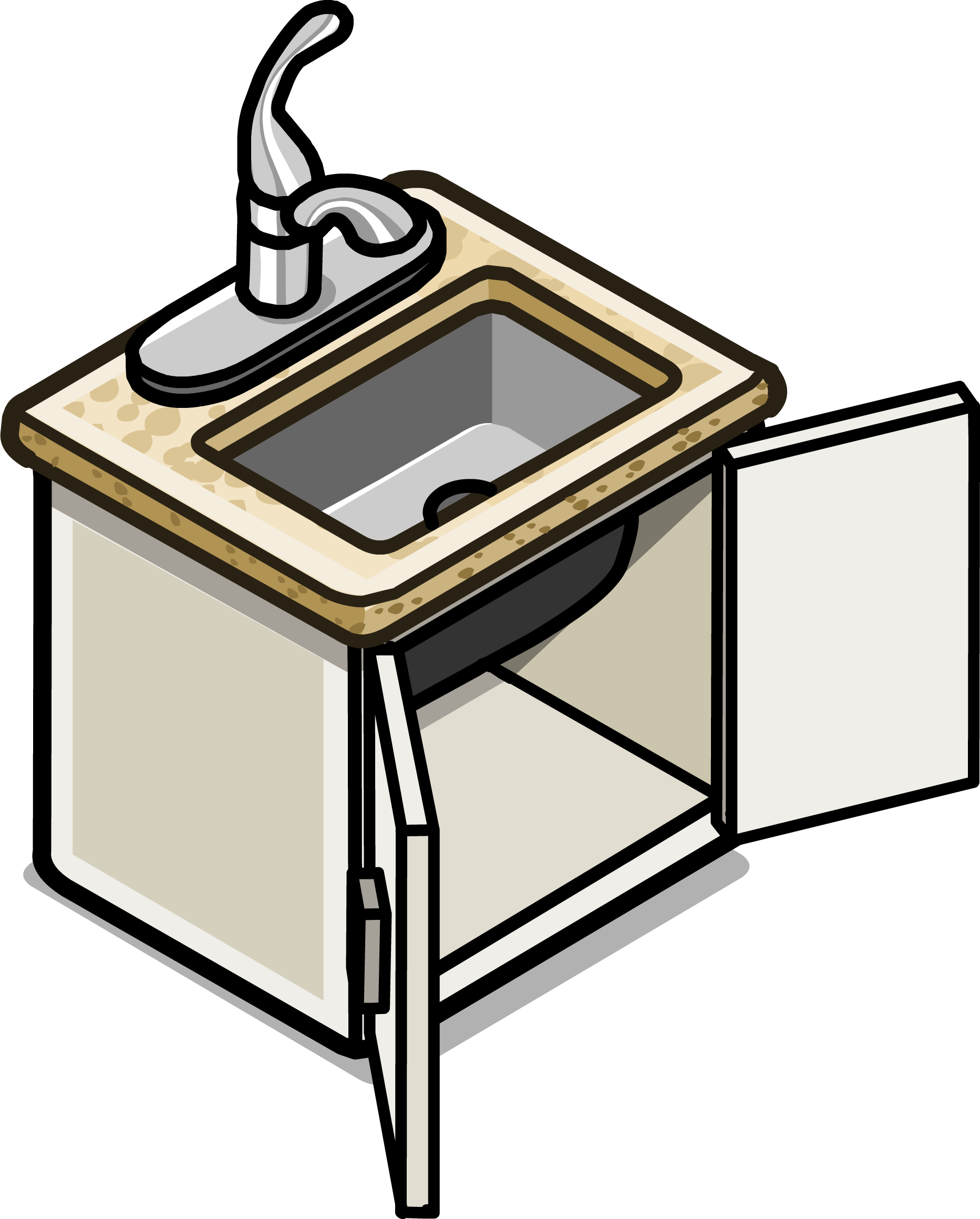 Granite Sink Sprite 002 - Club Penguin Granite Kitchen (1865x2319)