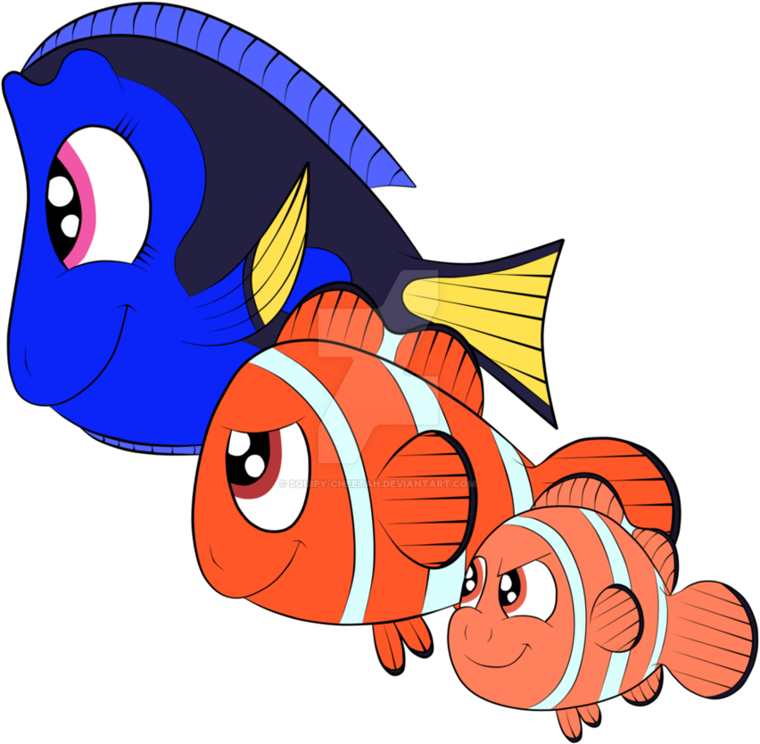 Trio Of Fish By Squipy-cheetah - Finding Dory (894x894)