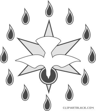 Dove Animal Free Black White Clipart Images Clipartblack - Chúa Thánh Thần Png (387x450)