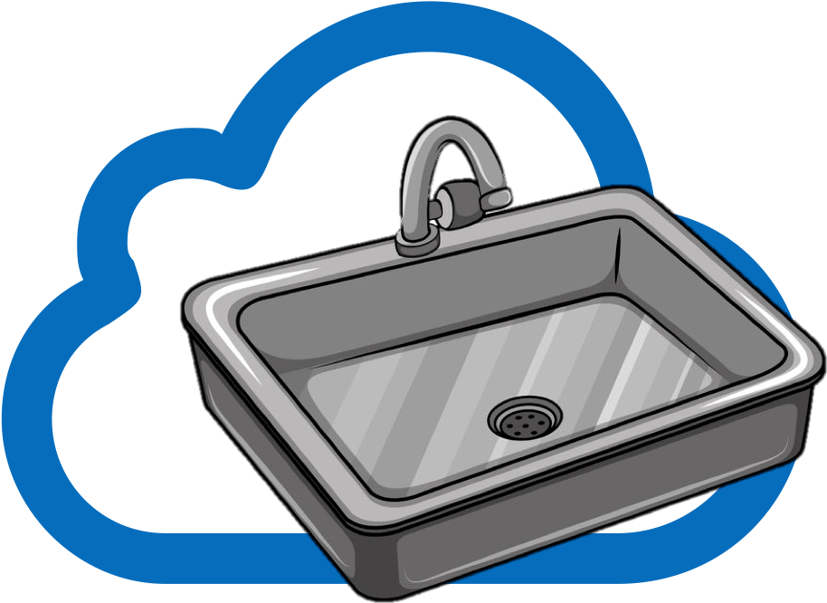 Everything And The Kitchen Sink - Black And White Clipart Sink (916x687)