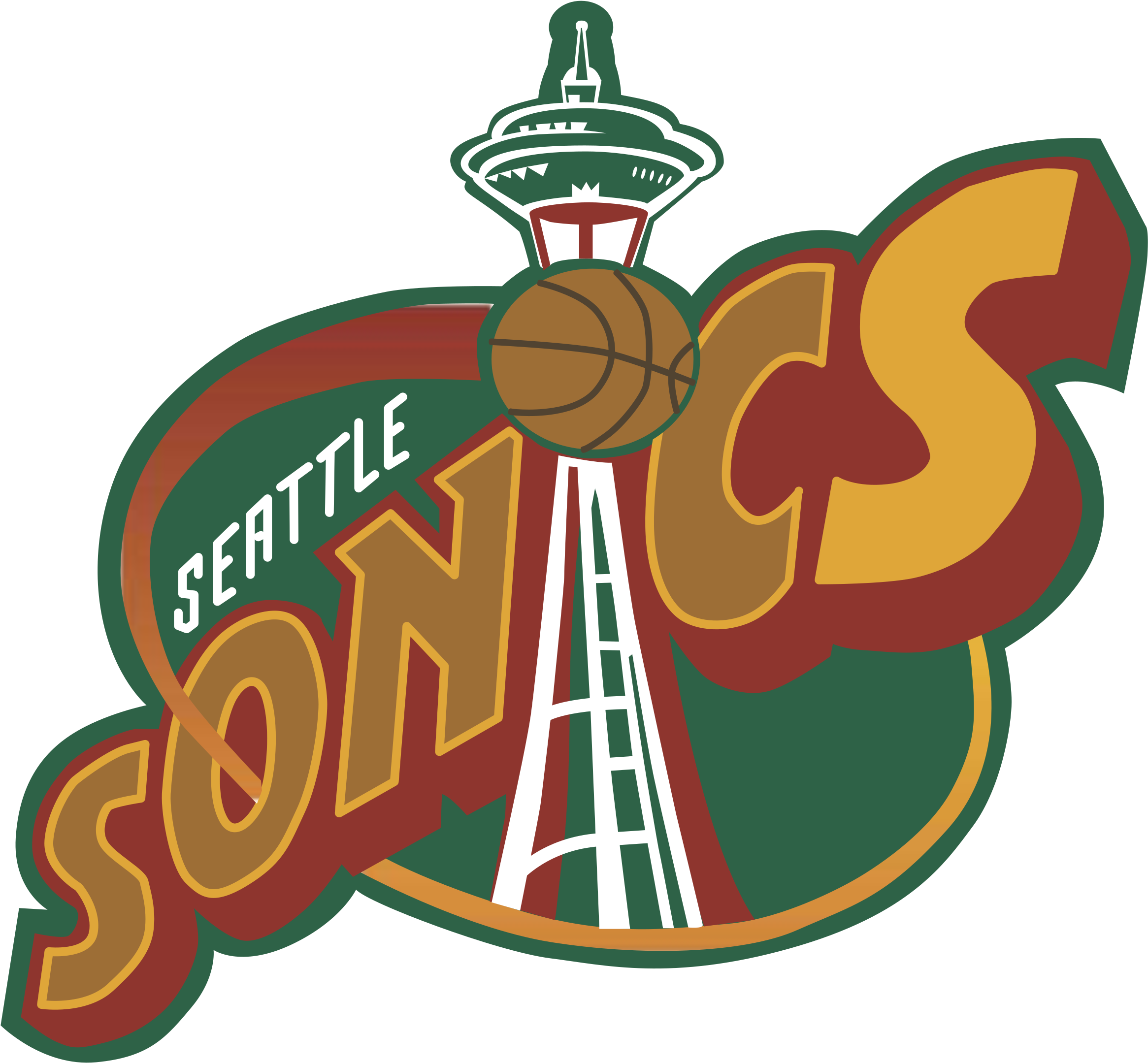 Seattle Supersonics Logo - Seattle Supersonics 1994 Logo (2400x2400)