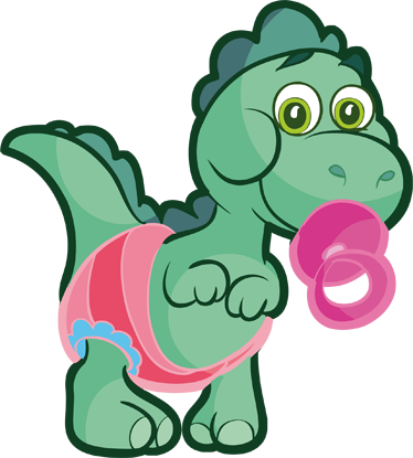 Wall Colour - Dinosaurios Bebes Animados Gif (374x415)