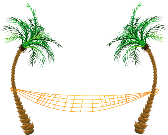 Date Palm Clipart Hawaii Palm Trees - Palm Tree Hammock Transparent (850x686)