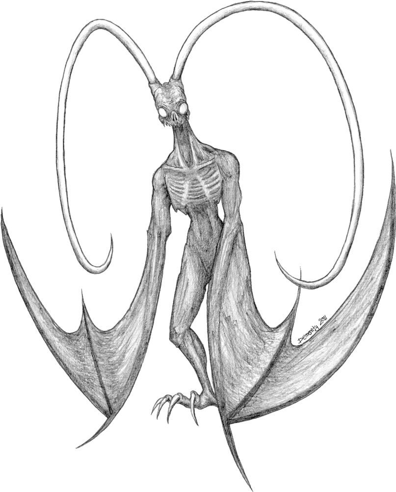 Flying Demon Drawing - Flying Demon (900x1066)