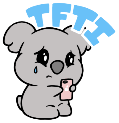Sad Bear Sticker By Aminal Sticker For Ios Android - Koala Crying Gif Clipart (408x408)