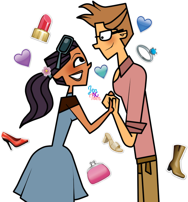 Jen X Tom By Emotional-stress - Cartoon (739x700)