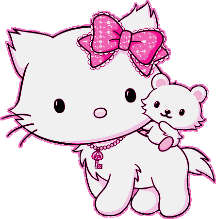 Hello Kitty Moving Glitter Graphics - Hello Kitty Kitten (445x451)