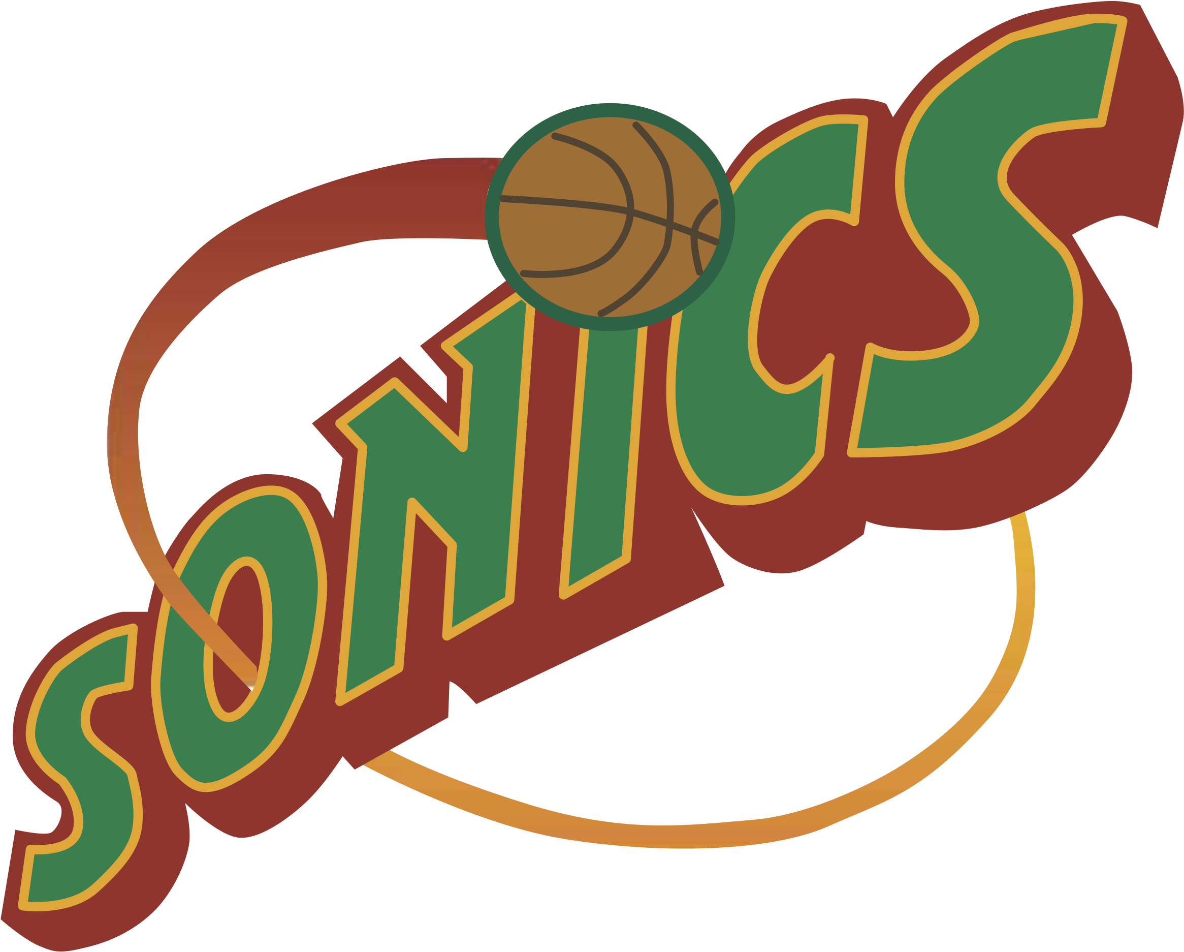 Seattle Supersonics Logo Black And White - Seattle Supersonics Jersey Logo (2400x2400)