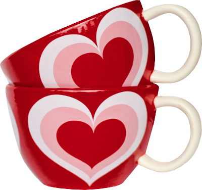 Cups And Hearts - Coffee Cup (400x376)