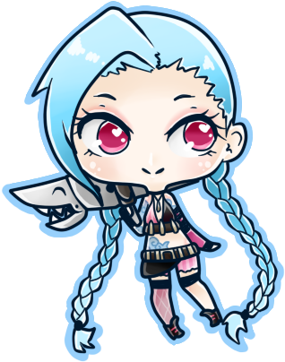 League Of Legends - League Of Legends Chibi Jinx (400x500)